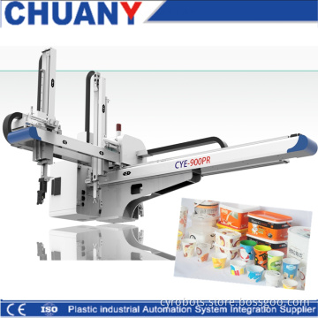 Airtight food plastic Container injection machine telescopic robot arm for sale